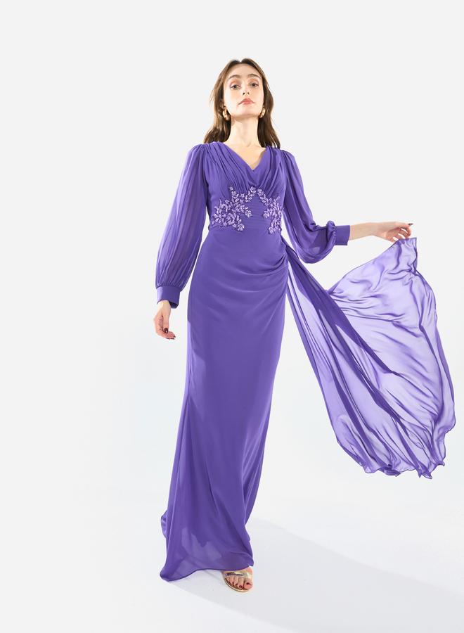 House of Moda Women Flowing Cape Embellished Maxi Dress - Image 2